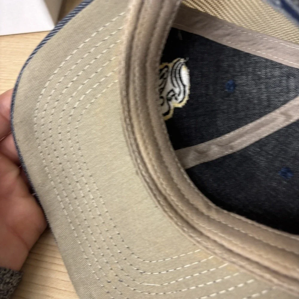 Panera Hat Cap Strap Back Blue Denim Mesh Trucker Embroidered Patch Adjustable
